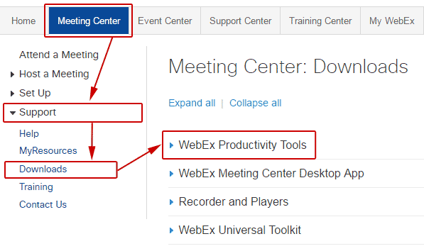 Webex productivity tools download mac